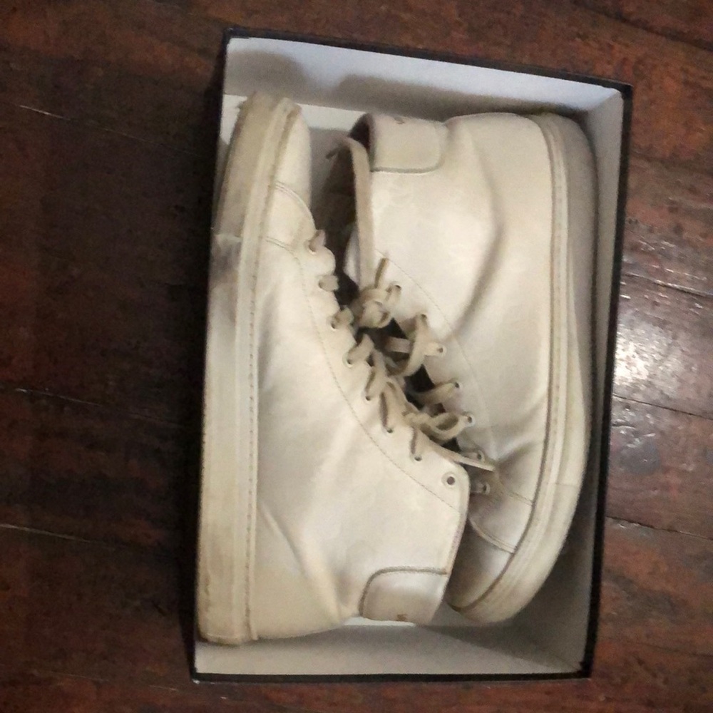 Valentino Cream High-Top Sneakers Minimalist Design